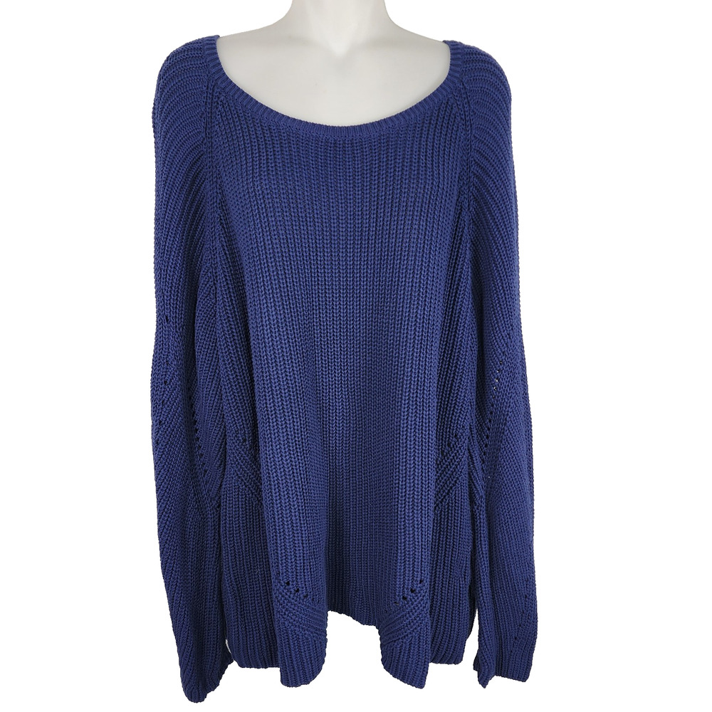 Coldwater Creek Womens Shaker Knit Pullover Sweater Ragland Long Sleeve Rib PL